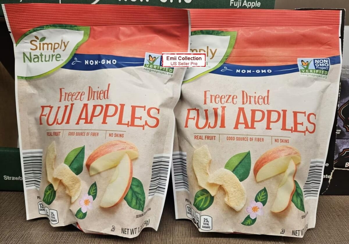 Simply Nature NONGMO Freeze Dried FUJI Apples 1.2oz 34g (2 Bags