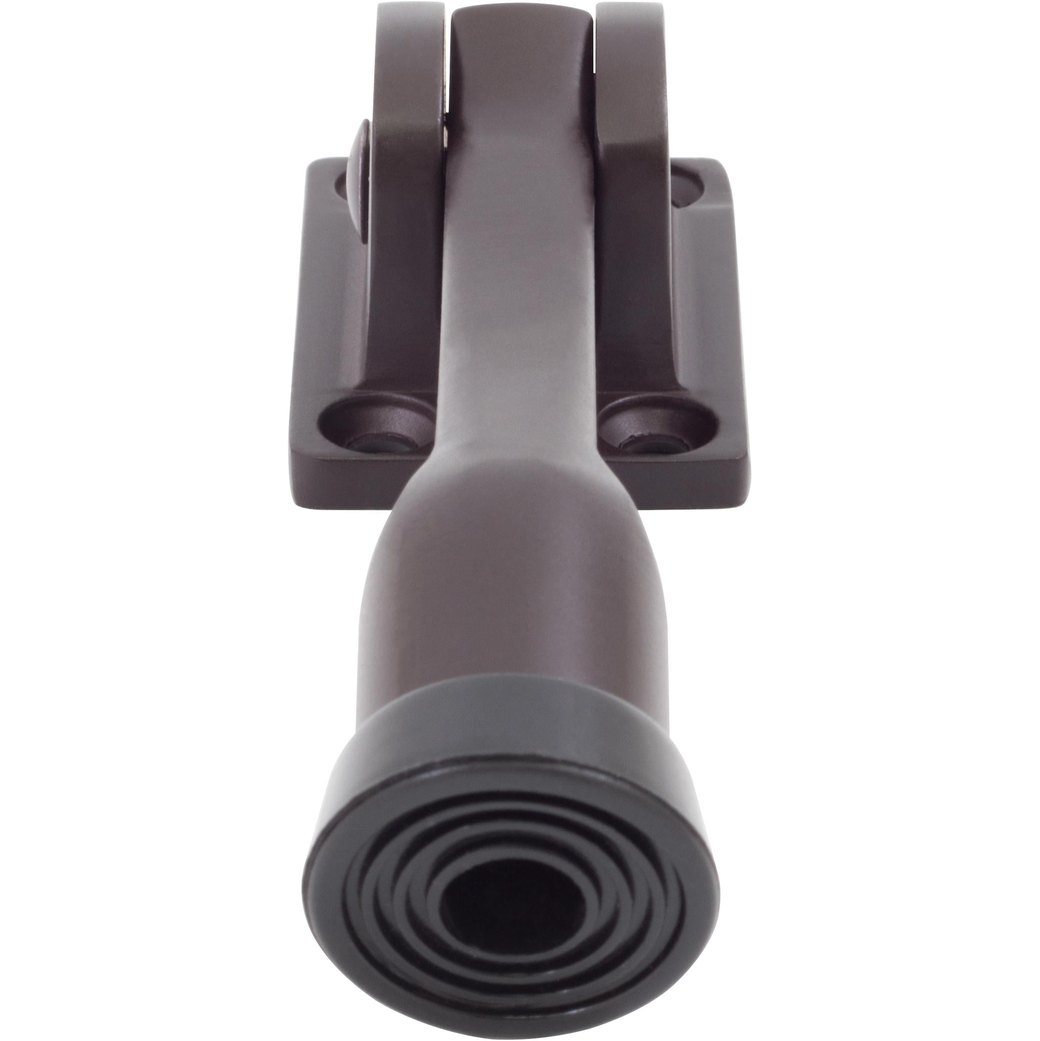 Stone Harbor 4" Heavy-Duty Kick-Down Door Stop - Satin Nickel Finish, Includes Screws