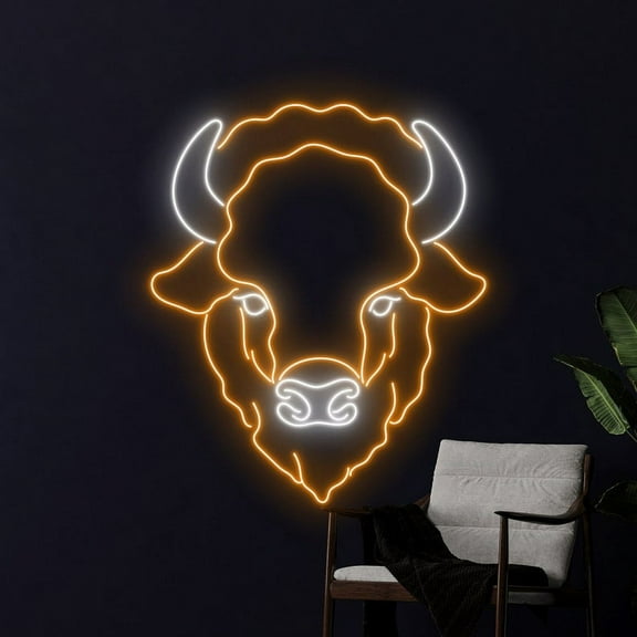 Handmadetneonsign Bison Led Sign, Bison Led Lights, Bison Lovers Neon Sign, Bison Neon Light