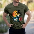 thumbnail image 2 of NAMTYQX True Classic T Shirts for Men Patterns Light O Neck Cool Casual Short Sleeved Baggy Basic Stretchy Plus Size Summer Tops Army Green Size XL, 2 of 5