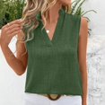 thumbnail image 5 of Njoeus Workout Tops for Women Off The Shoulder Tops for Women Linen Shirts for Women, Women's Plain V-Neck T-Shirt Sleeveless Cotton Top Trendy Blouse for Work Casual Plus Size Tank Tops for Women On, 5 of 9