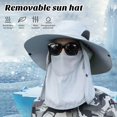 thumbnail image 6 of Sunsanly Sun Hats for Men Women Fishing Hat UPF 50+ Breathable Wide Brim Summer UV Protection Hat-Light Grey, 6 of 8