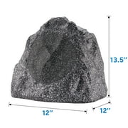 Theater Solutions 2R8G Outdoor Granite 8 Rock 2 Speaker Set for Deck Pool Spa Yard Garden