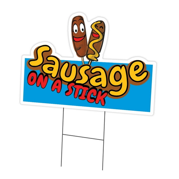 SignMission C-DC-1824-Sausage On A Stick19 18 x 24 in. Yard Sign & Stake - Sausage on A Stick