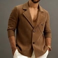 thumbnail image 2 of Jerdar Men's Corduroy Blazer Jacket Sport Coat Lapel Collar Two Button Single Breasted Solid Color Fall Winter Vintage Retro Casual Business Work Top Warm Jacket, 2 of 3