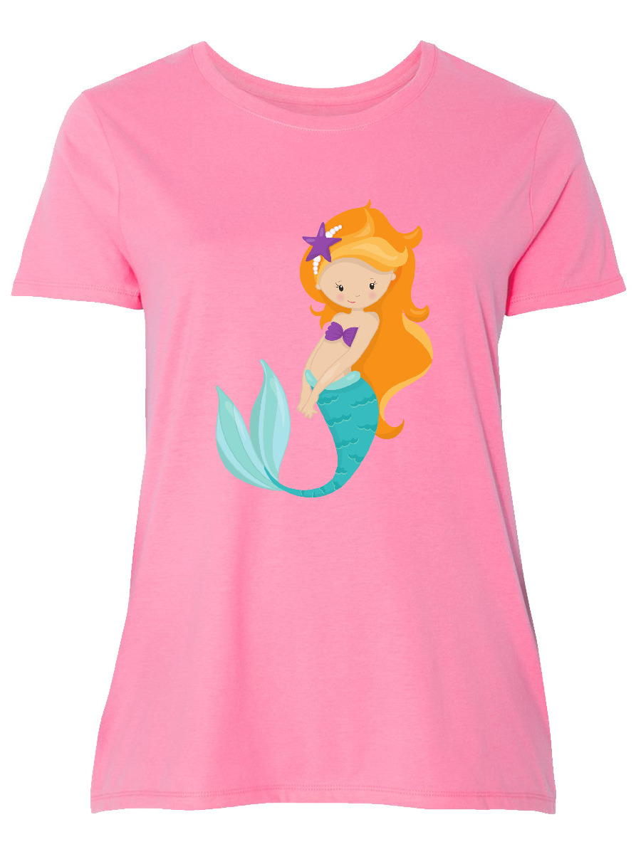 INKtastic - Cute Little Mermaid, Orange Hair, Purple Sea ...