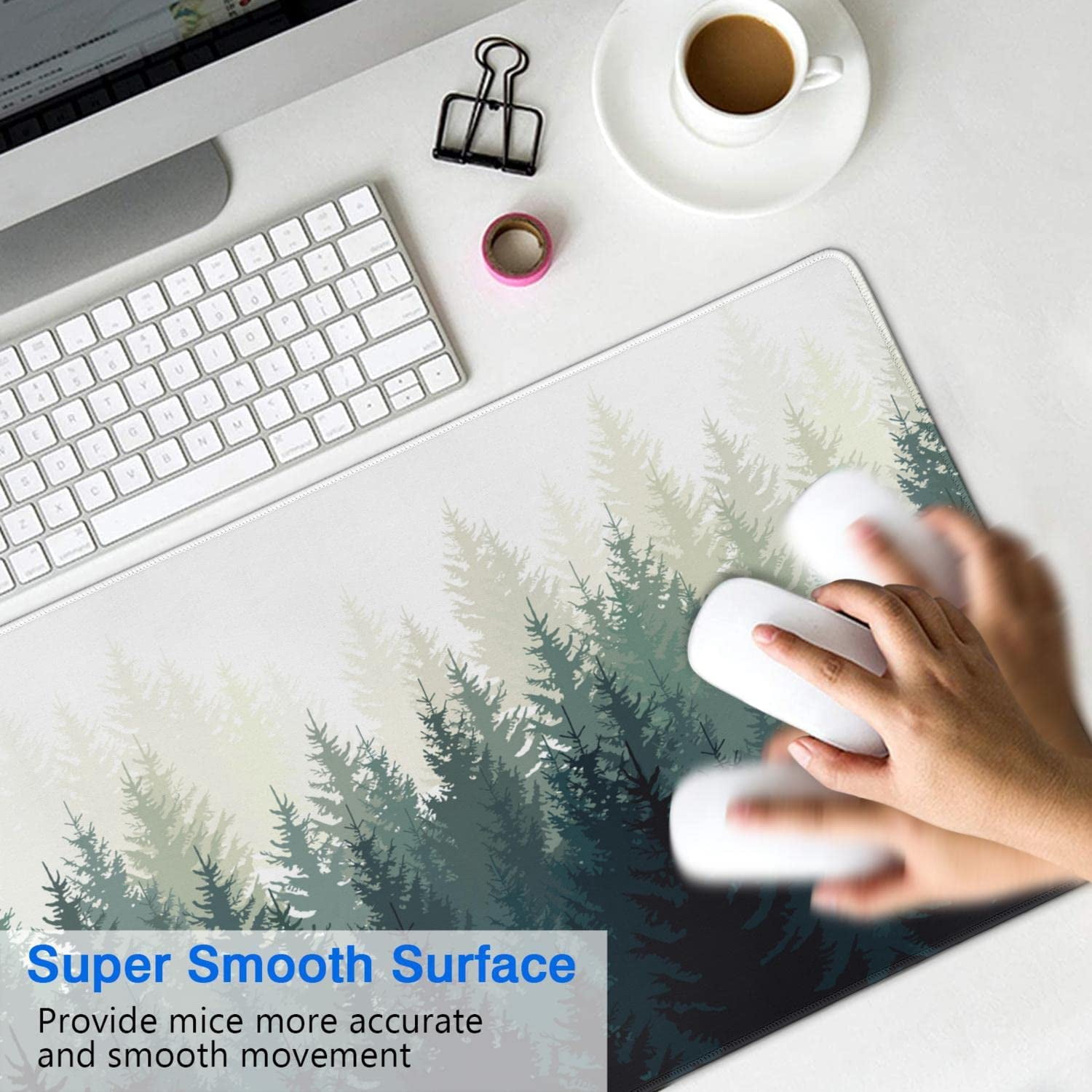 Gaming Mouse Pad, Desk Pad with Non-Slip Base Extended Large Mouse Pad XXL Keyboard Mouse Pad Desk Mat On Top of Desks for Work, Game, Office, Home - Japanese Cherry Blossom (31.5x15.7 in)