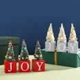 thumbnail image 6 of Christmas sale! 3PCS Desktop Mini Christmas Tree - JOY Wooden Candlestick Ornaments Wooden Blocks Xmas Party Supplies Desktop Ornament Christmas Tree Decoration, 6 of 6