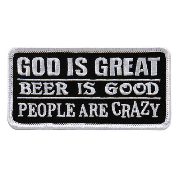 Hot Leathers PPL9637 God Is Great Beer Is Good 4"x2" Patch 4X2