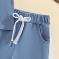 thumbnail image 7 of HCNTES Toddler Baby Boy Summer Clothes Color Block Short Sleeve T Shirt Tops Elastic Shorts 2Pcs Outfits boys clothes under $5(12-18 Months,Blue), 7 of 7