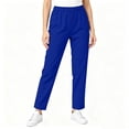 thumbnail image 2 of Women's Elastic Waist Scrub Pants with Pockets Loose Fit Straight Leg Workwear Trousers Casual Nursing Uniform Bottoms, 2 of 8