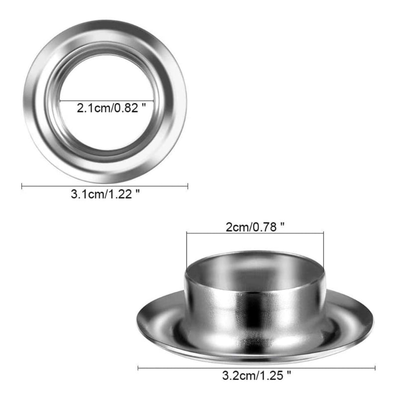 Zecic 50 Sets Grommet Tool Kits 20mm Grommet Eyelets with Setting Tool and Storage Box
