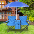 thumbnail image 6 of Veryke 2pcs Portable Camping Folding Chair with Removable Anti-UV Umbrella and Carrying Bag, 2-Seat Beach Chair for Outdoor Camping, Tailgates, Beach and Sports, Blue, 6 of 19