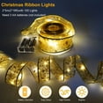 thumbnail image 3 of Christmas Ribbon Lights 32.8ft/10m (2X16.4ft) 100 LED Lights Christmas Tree Xmas Lights Battery Operated Copper Wire Ribbon Bows Fairy String Lights for New Year Party Weddings Christmas Tree Decor, 3 of 5