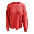 thumbnail image 3 of Qertyioot Pulls pour Femmes, Mode Ample Couleur Unie Manches Longues Hauts, 3 of 5