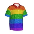 thumbnail image 2 of Disketp Hawaiian Shirts For Men,Colorful Glitter Rainbow Print Mens Casual Short Sleeve Button Down Shirts Beach Shirt, 2 of 8