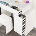 thumbnail image 3 of Dressing Table with LED Lighting for Bedroom | 3 Modes, Sliding Mirror & Drawers | Particle Board + MDF Design | Organize Your Makeup Collection, 3 of 3