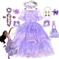 thumbnail image 1 of Vestido de princesa Isabela Mirabel, traje de Cosplay Floral de malla, ropa de Encanto para niña, Dolores, fiesta de carnaval, Vestidos para niños Fivean unisex, 1 of 2