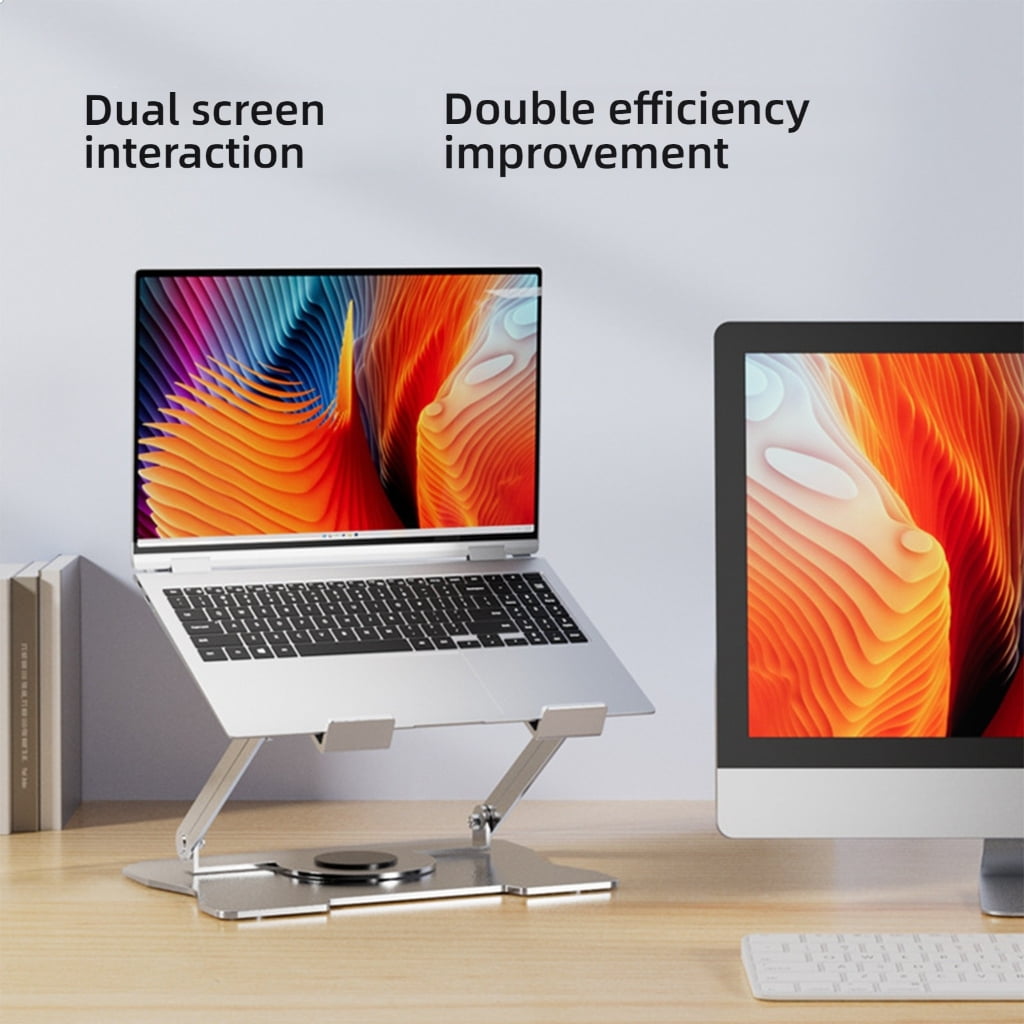 Miiottaa Adjustment Laptop Stand Foldable Carbon Steel Risers with AntiSlip Base Ventilated Frame for Up to 17Inch Notebook