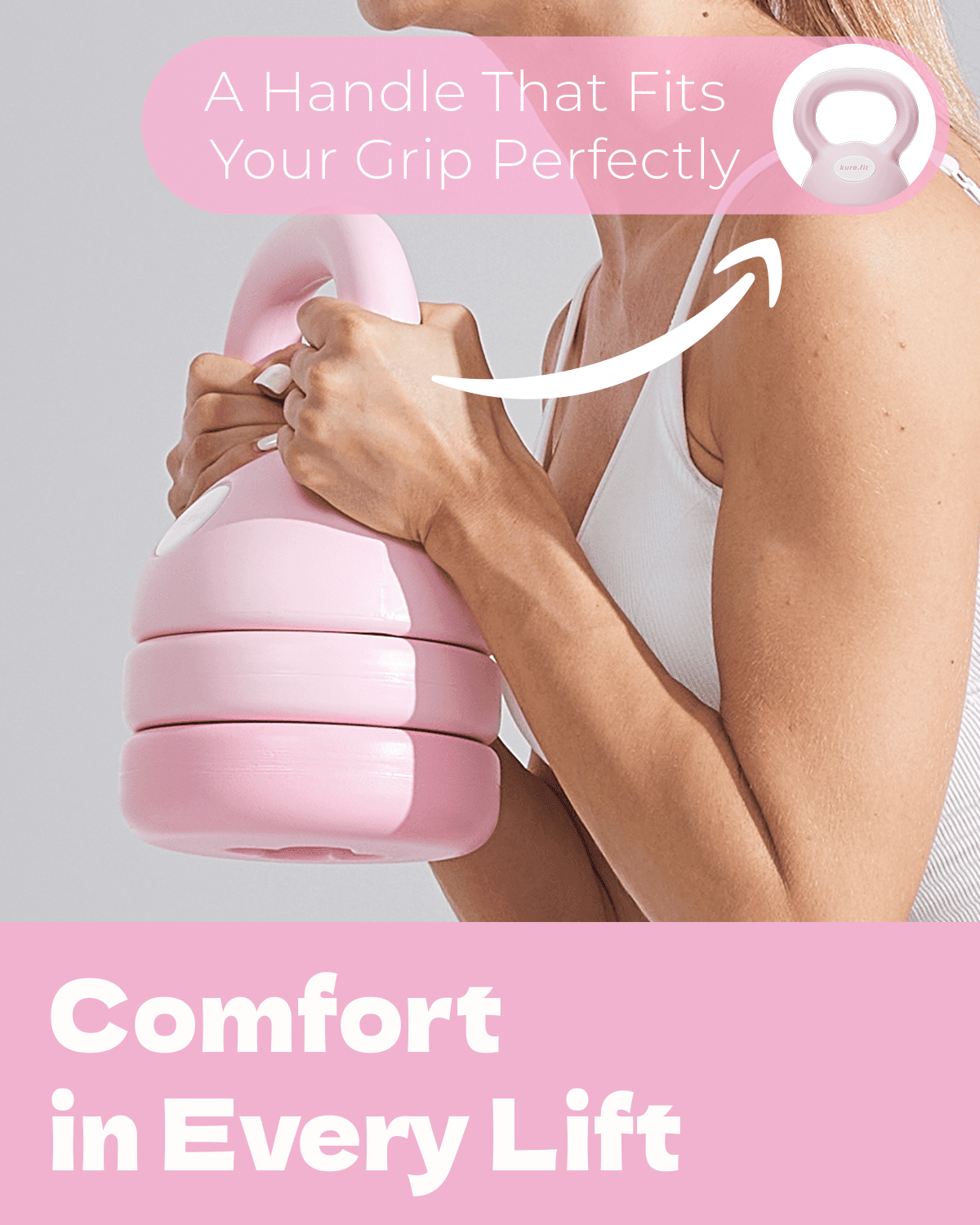 kure.fit Adjustable Kettlebell | 5 lb - 12 lb | Kettlebell Weights Set for Home Gym | Full-Body Workouts, Strength Training, Weight Loss | Fabric Booty Band | Beginners & Women
