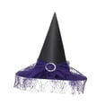 thumbnail image 3 of Sombrero de de Halloween, Accesorios de Disfraz, Vestido Elegante, Sombrero de Puntiagudo Moderno para Adultos, Sombrero de Mago para Hall Púrpura Fernando Sombrero de bruja, 3 of 8
