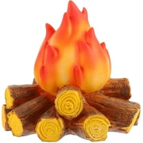 THOPBPRK 4" Flame Lamp - Decorative LED Campfire Night Light for Halloween & Christmas Gift - Fake Fire Toy for Kids - Resin Christmas Party Supplies