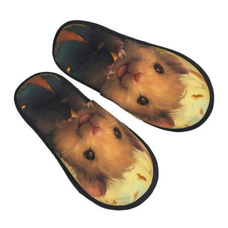 

Ocsxa Mens Womens Cozy Memory Foam Scuff Slippers Slip On Warm House Shoes Indoor/Outdoor Cute Sunflower Guinea Pig Designs-Medium
