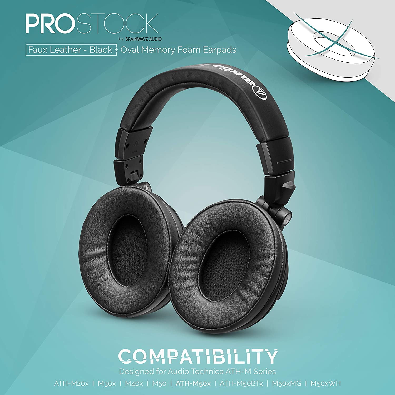 Brainwavz ProStock ATH M50X Upgraded Earpads, Improves Comfort