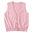 thumbnail image 3 of WRKEKC Girls V-Neck Knit Cardigan Sleeveless Button Vest for 12-16 Years Children Casual Outerwear for School and Daily Wear, 3 of 6