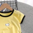 thumbnail image 2 of Camisetas de manga corta para niños pequeños Camiseta con estampado gráfico y cuello redondo de algodón para niñas de verano Niños Amarillo 100, 2 of 5