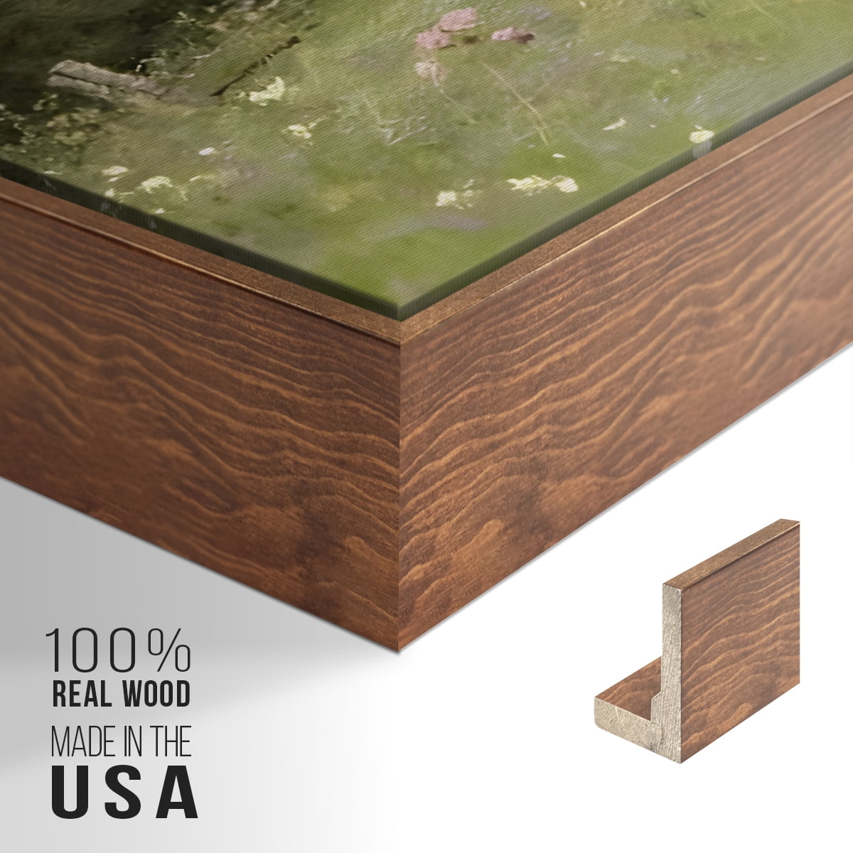 Vintage Landscape-CCLXIV By Wexford Home Framed in Walnut Wood Gallery Wrapped Canvas 27 in. x 41 in.