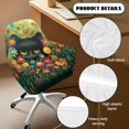 thumbnail image 5 of Xixirimido Black Cat Colorful Daisy Pattern Swivel Armchair Accent Dining Chair Cover, Stretch Mid-Back Office Desk Chair Slipcover Leisure Arm Chair Protector Soft Covers for Home, 5 of 7
