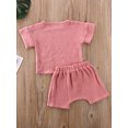 thumbnail image 5 of Emmababy Infant Baby Girls Cotton Short Sleeve Top+Button Pants Outfits, 5 of 6