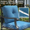 thumbnail image 3 of Mvpipi Outdoor Swivel Rocker Chairs, 3 Piece Metal Patio Rocking Chair w/Coffee Table, Aluminum Patio Bistro Furniture Set with 5" Thickened Cushions for Porch, Backyard, Balcony, Blue, 3 of 6
