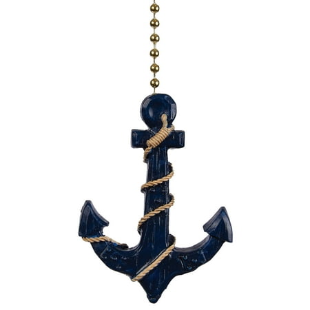 

Navy Blue Anchor Ceiling Fan Light Dimensional Pull Resin