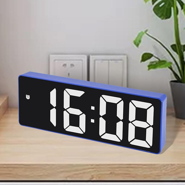 Reloj Despertador Digital Brillo Electrónico LED Reloj Digital Activación de Sonido 12/ Snooze Despertador pa Dormitorios Cabecera Azul Colco Despertador digital