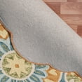thumbnail image 6 of Ox Bay Eleni 6' Round Rust/Aqua Blue Floral Medallion Indoor Area Rug, 6 of 7