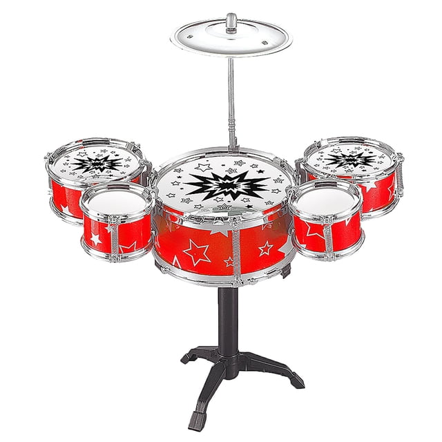 DJN Mini Jazz Drum Set for Kids 5 Drums, 2 Drumsticks Ideal Gift Toy for Kids,Teens Toys and Hobbies Toy instrument