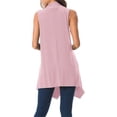 thumbnail image 4 of Qiyuancai Cardigan Sans Manches pour Femmes, Ouvert devant, Ourlet Asymétrique, Blouse, Grande Taille, 4 of 6