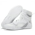 thumbnail image 2 of Zapatos Lucha Libre Boxeo Fitness para Hombres Mujeres (39) Blanco, 2 of 9