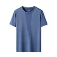 thumbnail image 2 of JIAYUE Men's T Shirt Summer Ice Silk Mesh Solid Color Short Sleeve Loose Fit Crew Neck Sports Tops Breathable Activewear For Seniors Wear, 2 of 4