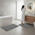 thumbnail image 6 of Somerset Home 2PC Memory Foam Bathroom Rug Set with Microfiber Top, Gray, 6 of 7