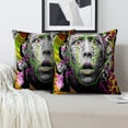 thumbnail image 2 of LALILO Throw Pillow Covers Surprised Cartoon Woman Colorful Cushion Cover 18" x 18", 2 Pack, 2 of 6