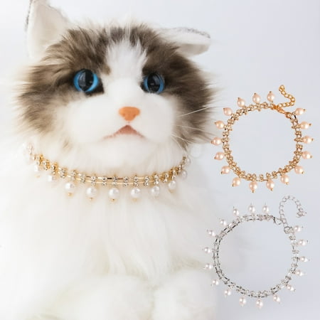 Taolixe Cat Necklace Faux Pearl Design Waterproof Resin Cat Jewelry Pendant Necklace Photography Prop Pet Products
