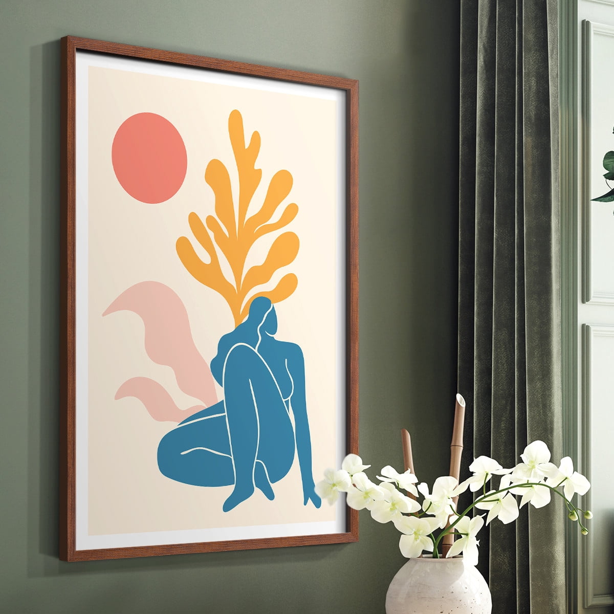 Matisse CCCXXI in Brown Solid Wood 8 x 10 Framed Print