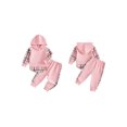 thumbnail image 2 of RUINIXCW Toddler Girl Sweat Outfit Patchwork Plaid Long Sleeve Hoodie Joggers Set, 2 of 8