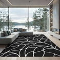 thumbnail image 2 of ODIKA 8'x10' Washable Area Rug Black White Leaf-Inspired Geometric Elegance Contemporary Design with for Dining Room, Large Office, Lounge, Non-Slip Chair-Friendly Mat, 2 of 7