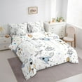 thumbnail image 3 of jejeloiu Space Rocket Aircraft 7pcs Bedding Comforter Set,Cute Universe Astronaut Queen Bedding Sets For Boy Teens Reversible, 3 of 8