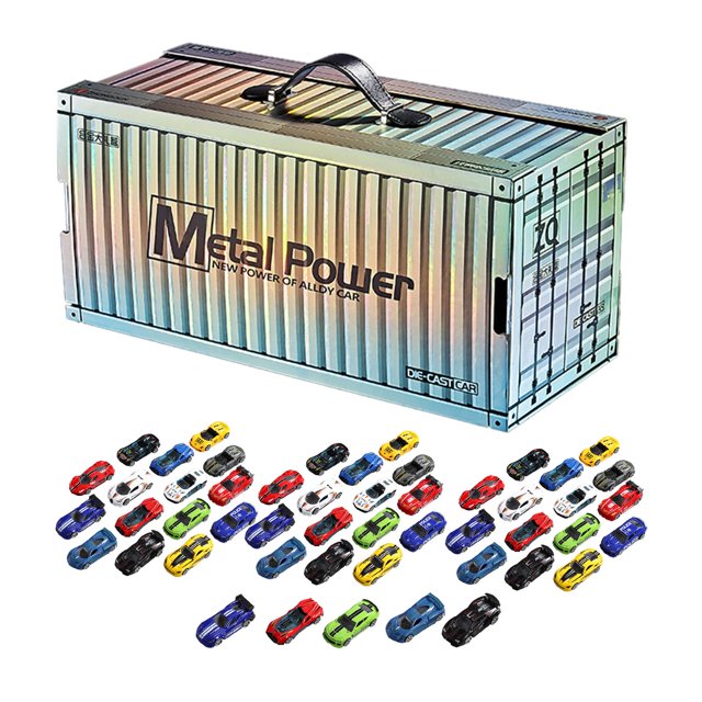 50 Unids 1:64 Aleación Modelo de Coches de Juguete Mezcla de Coches de Juguete Playsets con Caja de Almacenamiento 1:64 Juego de Vehículos a Escala