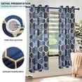 thumbnail image 3 of Yayeee Window Curtains Light Filtering 63"x52" Grommet Panel Pair Home Living Room Decor, Blue Hexagon Pattern, 3 of 7